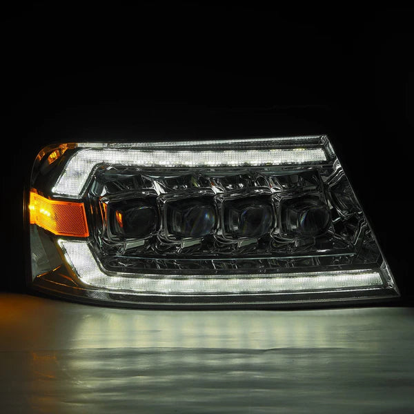 thumbnail interactive-video image 1 of See The Night: Smoke LED DRL Projector Headlights For 2004-2008 Ford F-150 & Lincoln Mark LT 1 of 3