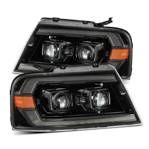 04-08 Ford F150 / 06-08 Lincoln Mark LT LUXX-Series LED Projector Headlights Black/ Alpha-Black