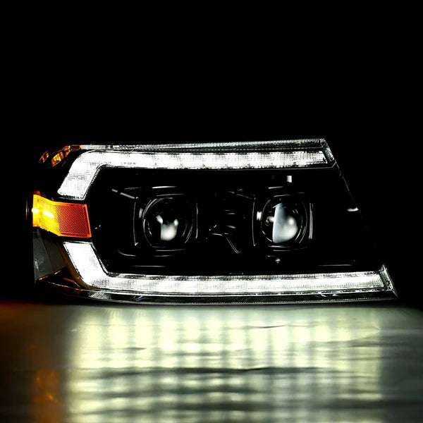 04-08 Ford F150 / 06-08 Lincoln Mark LT LUXX-Series LED Projector Headlights Black/ Alpha-Black