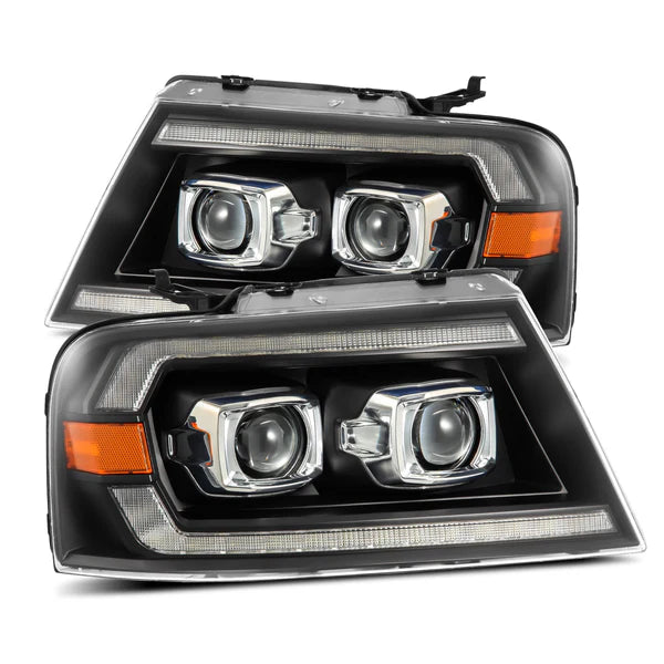 04-08 Ford F150 / 06-08 Lincoln Mark LT LUXX-Series LED Projector Headlights Black/ Alpha-Black