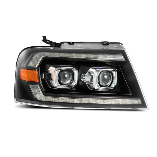 04-08 Ford F150 / 06-08 Lincoln Mark LT LUXX-Series LED Projector Headlights Black/ Alpha-Black