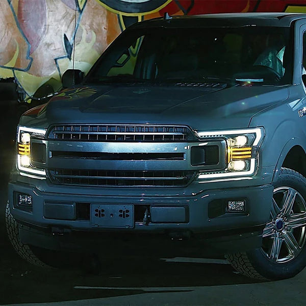 18-20 Ford F150 LUXX-Series LED Projector Headlights Jet Black