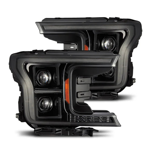 18-20 Ford F150 (MK II 14th Gen Style) LUXX-Series LED Projector Headlights Alpha-Black (ETA early Jun)