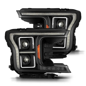 18-20 Ford F150 (MK II 14th Gen Style) LUXX-Series LED Projector Headlights Black