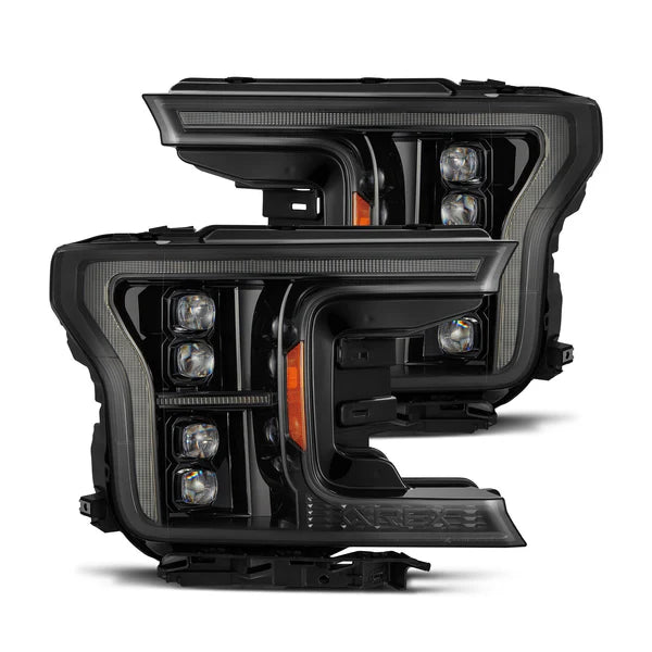 18-20 Ford F150 (MK II 14th Gen Style) NOVA-Series LED Projector Headlights Black/ Alpha-Black