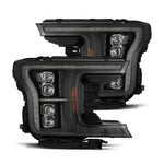 18-20 Ford F150 (MK II 14th Gen Style) NOVA-Series LED Projector Headlights Black/ Alpha-Black