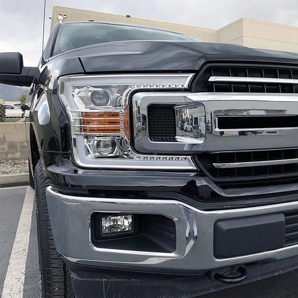 18-20 Ford F150 PRO-Series Halogen Projector Headlights Chrome