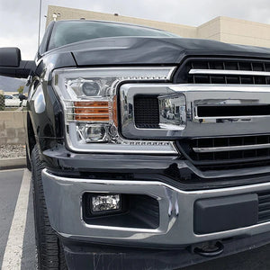18-20 Ford F150 PRO-Series Halogen Projector Headlights Chrome