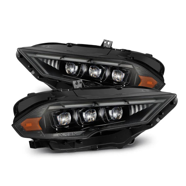 18-23 Ford Mustang MK II NOVA-Series LED Projector Headlights Black/ Alpha Black