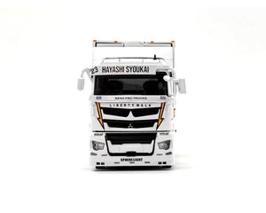 GCD 1:64 Liberty Walk LB-Trucks Mitsubishi Fuso Super Great Transporter Sphere 23 Light – White