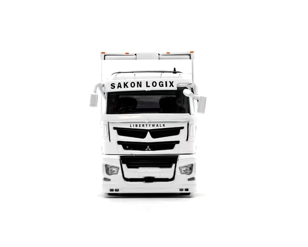GCD 1:64 Liberty Walk LB-Trucks Mitsubishi Fuso Super Great Transporter Sakon Logix – White