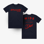 Pandem - Wide Never Dies T-shirt - Navy Blue & Red